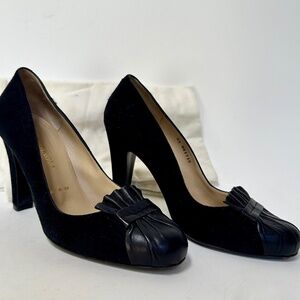 Bruno Magli Black Suede/Leather Pumps Sz. 6.5
